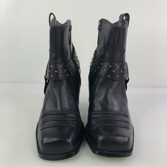 Harley Davidson Womens Black Leather Ankle Boots Size 7 D85024 - Picture 4 of 7